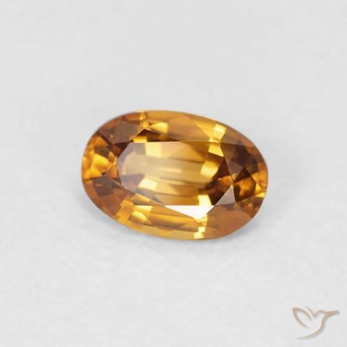 0.69 ct Orange Zircon Stone, Natural Zircon in Oval Facet Shape for Sale