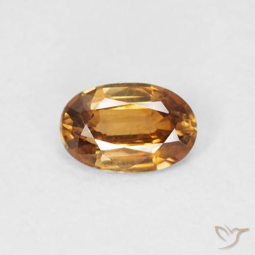 0.66ct Natural Orange Brown Zircon, Oval, VVS-VS