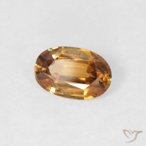 0.66 ct Orange Zircon Stone, Natural Zircon in Oval Facet Shape for Sale