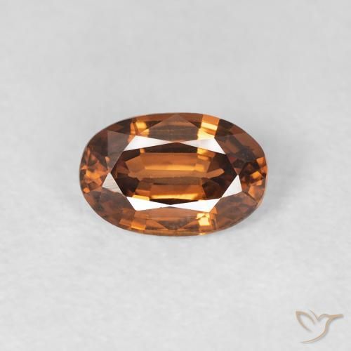 0.67ct Natural Deep Brownish Orange Zircon, Oval, VVS