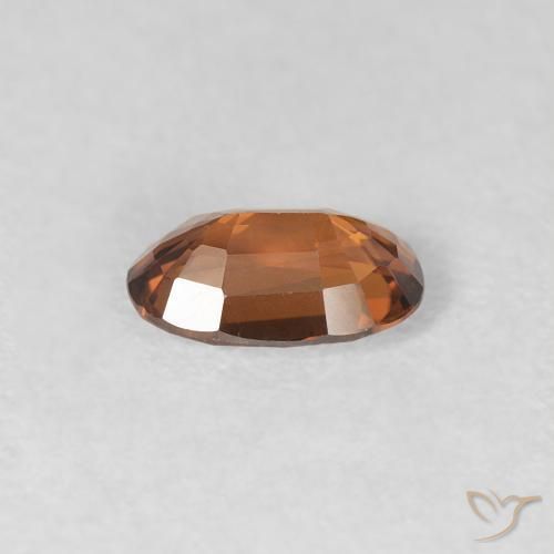 Zircon Gemstone in 6 x 4 mm (calibrated) Size for Sale, Zircon Stone in Deep Brownish Orange Color