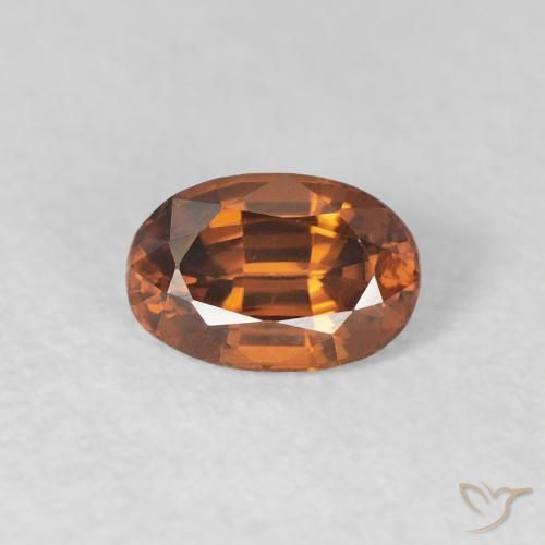 0.78ct Natural Medium Orange Zircon, Oval, VVS