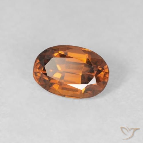 0.78 ct Orange Zircon Stone, Natural Zircon in Oval Facet Shape for Sale