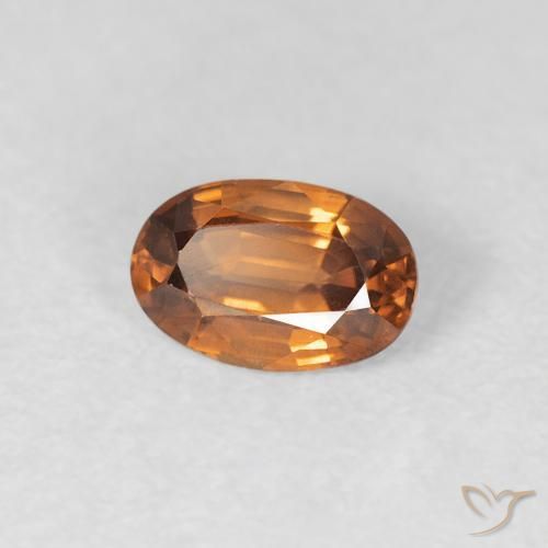 0.69 ct Orange Zircon Stone, Natural Zircon in Oval Facet Shape for Sale