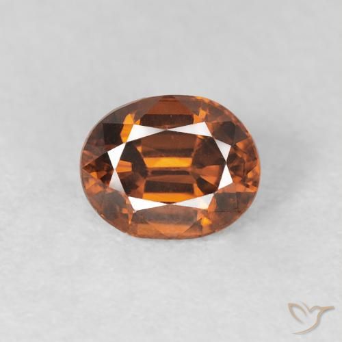 1.00ct Natural Deep Orange Zircon, Oval, VVS, Photo A