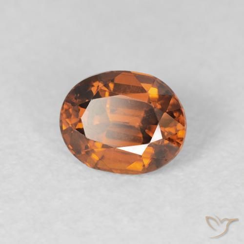1.00 ct Orange Zircon Stone, Natural Zircon in Oval Facet Shape for Sale