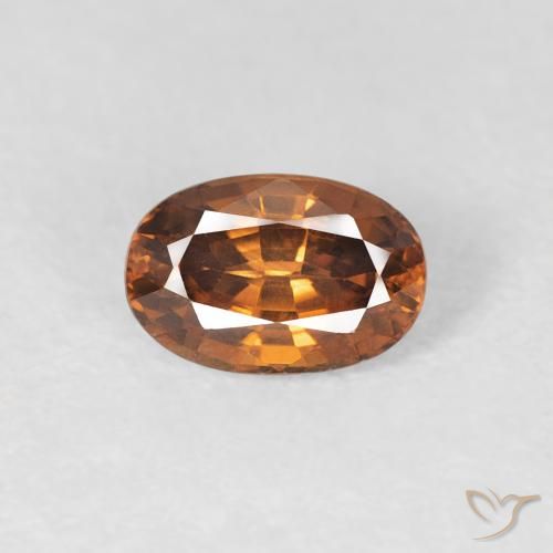 0.84ct Natural Deep Orange Zircon, Oval, VVS-VS