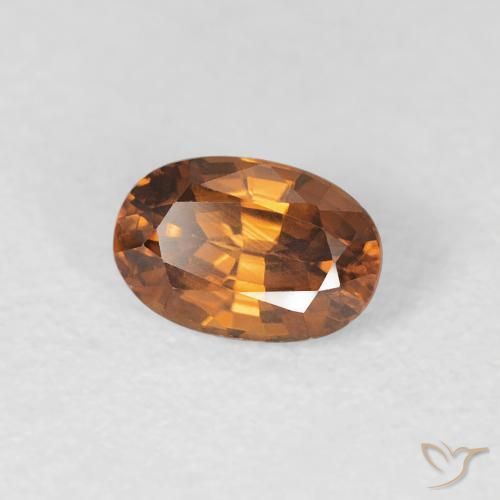 0.84 ct Orange Zircon Stone, Natural Zircon in Oval Facet Shape for Sale