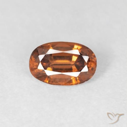 0.69ct Natural Deep Orange Zircon, Oval, VVS
