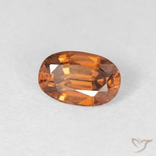 0.69 ct Orange Zircon Stone, Natural Zircon in Oval Facet Shape for Sale