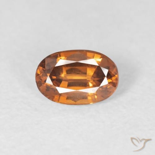 0.75ct Natural Deep Orange Zircon, Oval, VVS