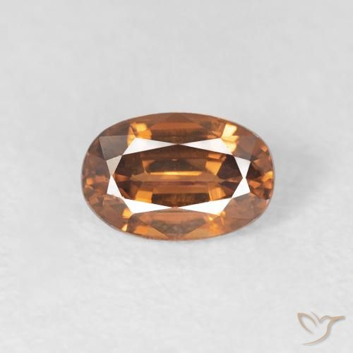 0.86ct Natural Medium Orange Zircon, Oval, VVS