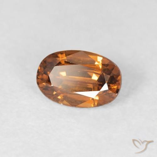 0.86 ct Orange Zircon Stone, Natural Zircon in Oval Facet Shape for Sale