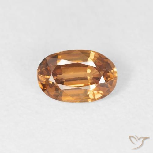 0.64ct Natural Medium Orange Zircon, Oval, VVS