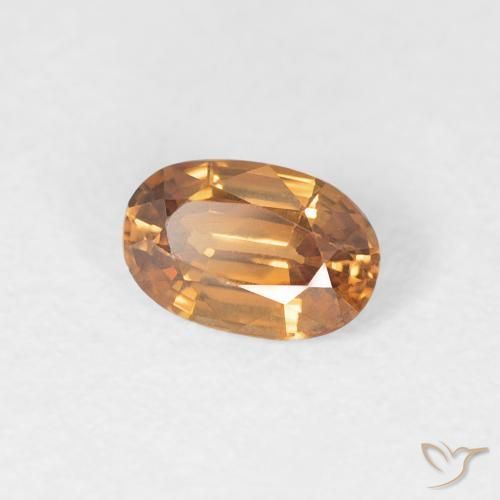 0.64 ct Orange Zircon Stone, Natural Zircon in Oval Facet Shape for Sale