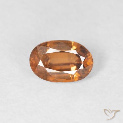 0.70ct Natural Orange Brown Zircon, Oval, VVS