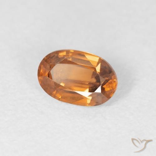 0.70 ct Orange Zircon Stone, Natural Zircon in Oval Facet Shape for Sale