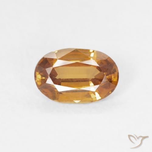 0.70ct Natural Medium Orange Zircon, Oval, VVS