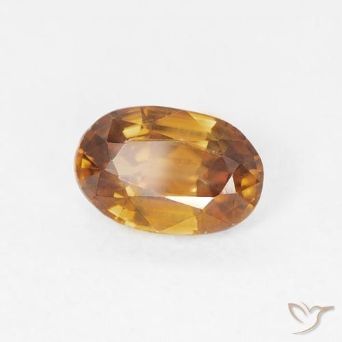 0.72 ct Orange Zircon Stone, Natural Zircon in Oval Facet Shape for Sale