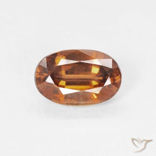 0.73ct Natural Medium Orange Zircon, Oval, VVS