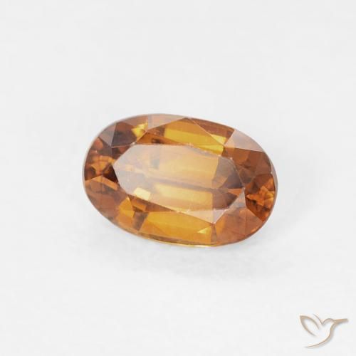 0.73 ct Orange Zircon Stone, Natural Zircon in Oval Facet Shape for Sale