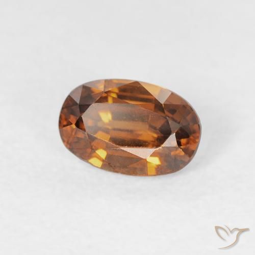 0.81 ct Orange Zircon Stone, Natural Zircon in Oval Facet Shape for Sale