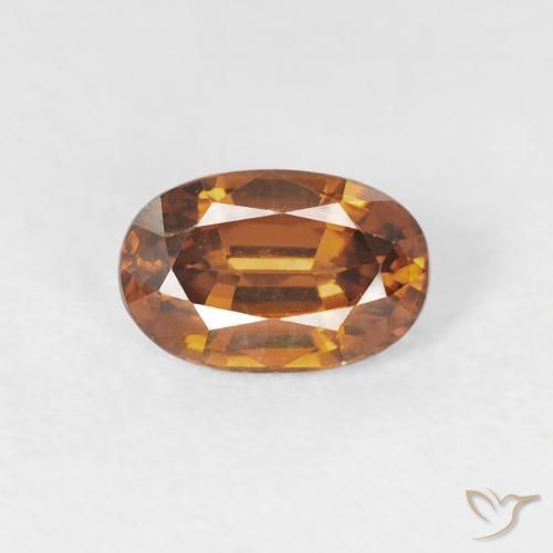 0.76ct Natural Earth Orange Zircon, Oval, VVS