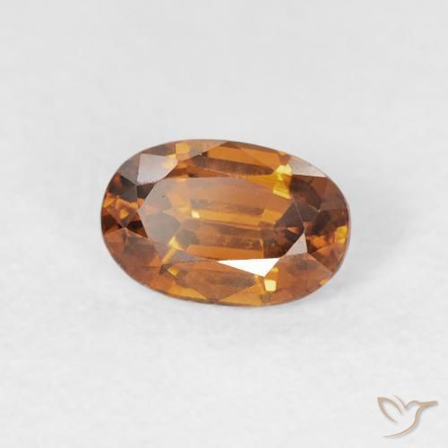 0.76 ct Orange Zircon Stone, Natural Zircon in Oval Facet Shape for Sale