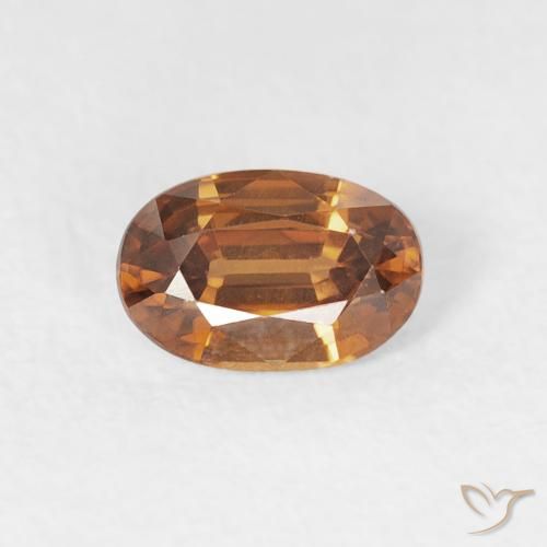 0.74ct Natural Medium Orange Zircon, Oval, VVS