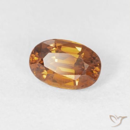 0.84 ct Orange Zircon Stone, Natural Zircon in Oval Facet Shape for Sale