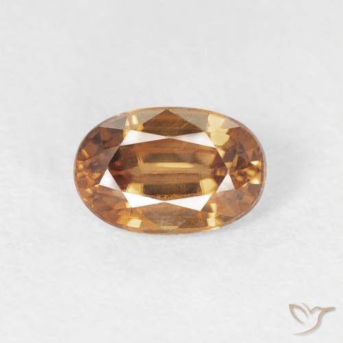 0.80ct Natural Orange Brown Zircon, Oval, VVS