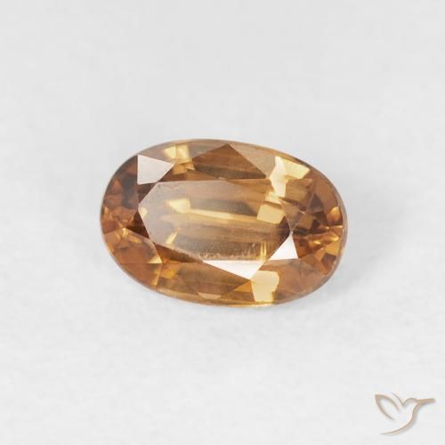 0.80 ct Orange Zircon Stone, Natural Zircon in Oval Facet Shape for Sale