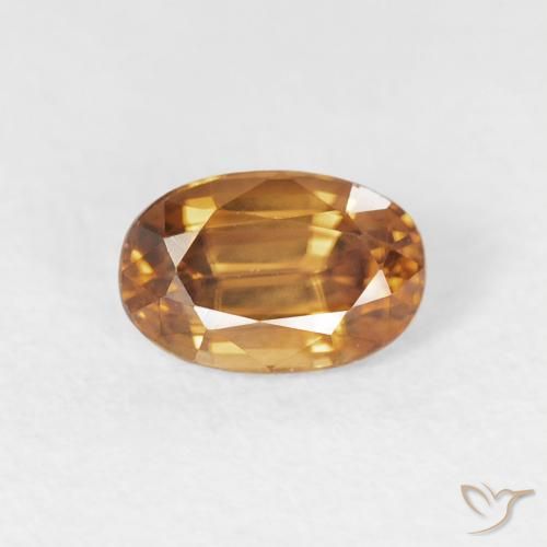 0.83ct Natural Orange Brown Zircon, Oval, VVS