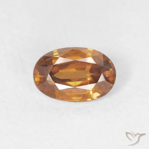 0.71ct Natural Orange Brown Zircon, Oval, VVS