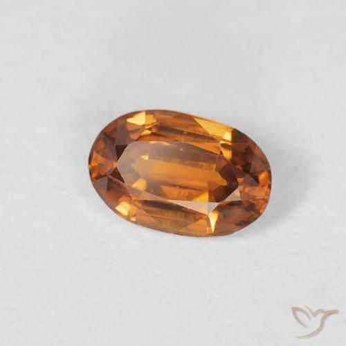 0.71 ct Orange Zircon Stone, Natural Zircon in Oval Facet Shape for Sale