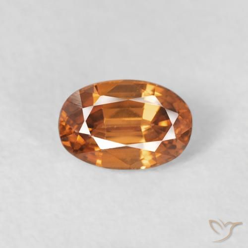 0.85ct Natural Medium Orange Zircon, Oval, VVS