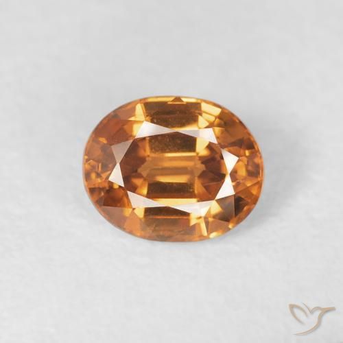 1.00ct Natural Medium Orange Zircon, Oval, VS