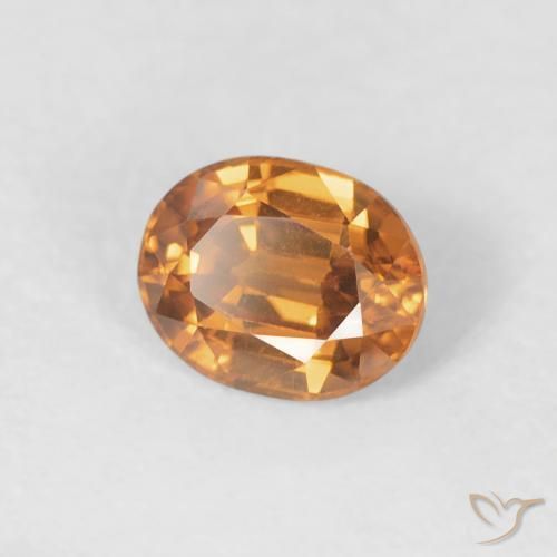 1.00 ct Orange Zircon Stone, Natural Zircon in Oval Facet Shape for Sale