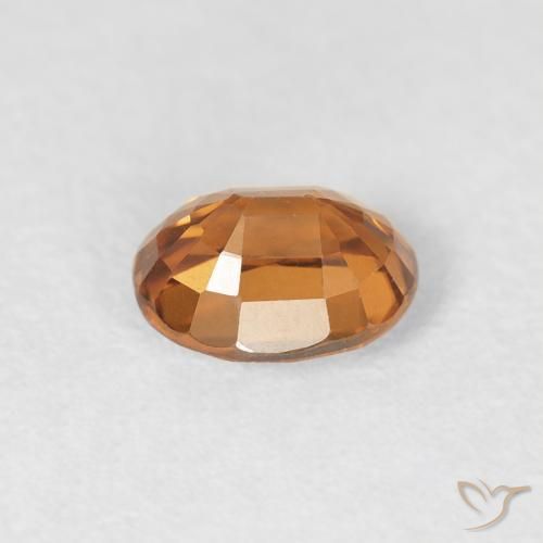 Zircon Gemstone in 6 x 4.8 mm Size for Sale, Zircon Stone in Medium Orange Color