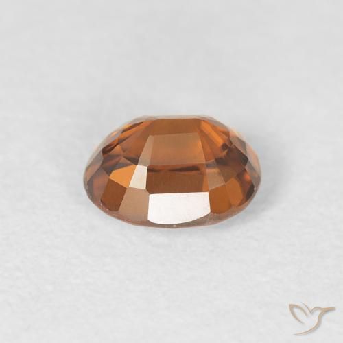 Zircon Gemstone in 5.9 x 4.7 mm Size for Sale, Zircon Stone in Medium Dark-Orange Color