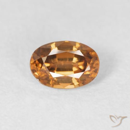 0.91ct Natural Medium Orange Zircon, Oval, VVS-VS