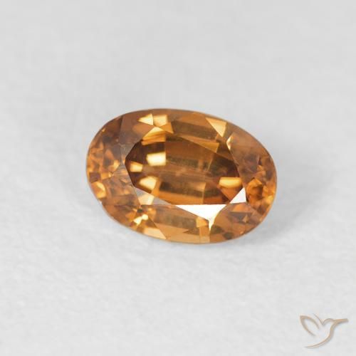 0.91 ct Orange Zircon Stone, Natural Zircon in Oval Facet Shape for Sale