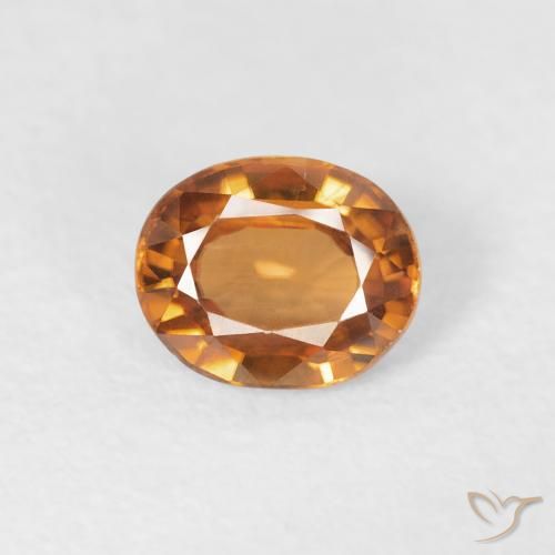 0.86ct Natural Deep Orange Zircon, Oval, VVS-VS