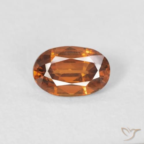 0.68ct Natural Medium Dark-Orange Zircon, Oval, VVS-VS