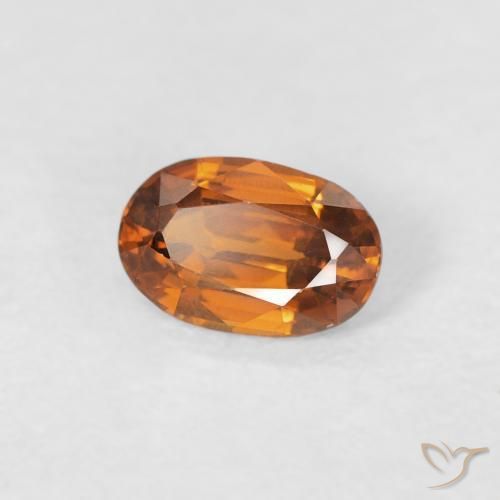 0.68 ct Orange Zircon Stone, Natural Zircon in Oval Facet Shape for Sale