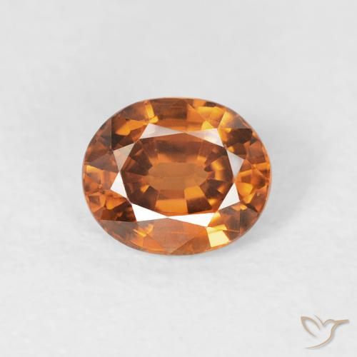 1.05ct Natural Deep Orange Zircon, Oval, VVS-VS