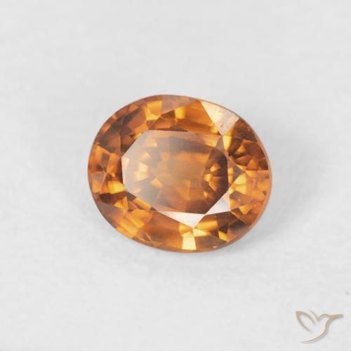1.05 ct Orange Zircon Stone, Natural Zircon in Oval Facet Shape for Sale