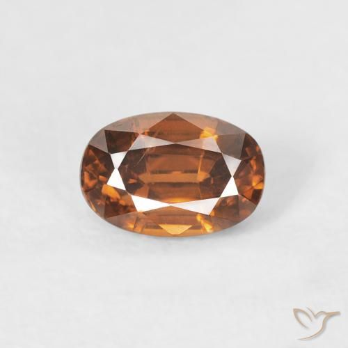 0.93ct Natural Earth Orange Zircon, Oval, VVS-VS