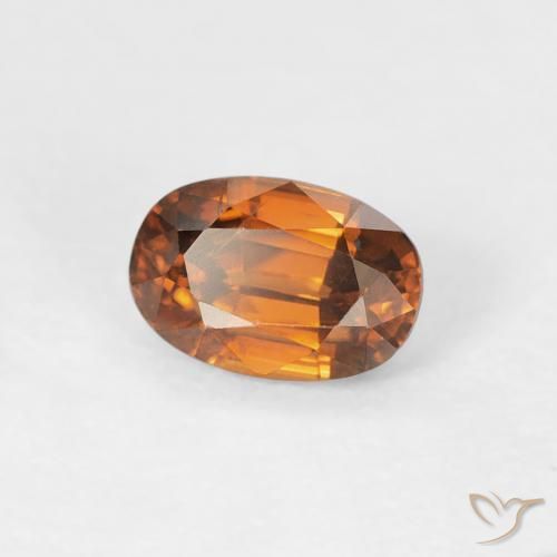 0.93 ct Orange Zircon Stone, Natural Zircon in Oval Facet Shape for Sale