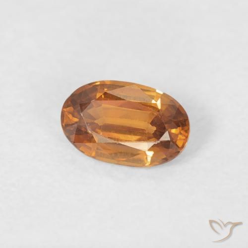 0.63 ct Orange Zircon Stone, Natural Zircon in Oval Facet Shape for Sale